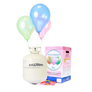 Ballongas Helium für Luftballons / XXL 420 Liter Einweg Heliumbehälter inkl. 50 Latexballons + Ballonband für leichtes befüllen von Ballons